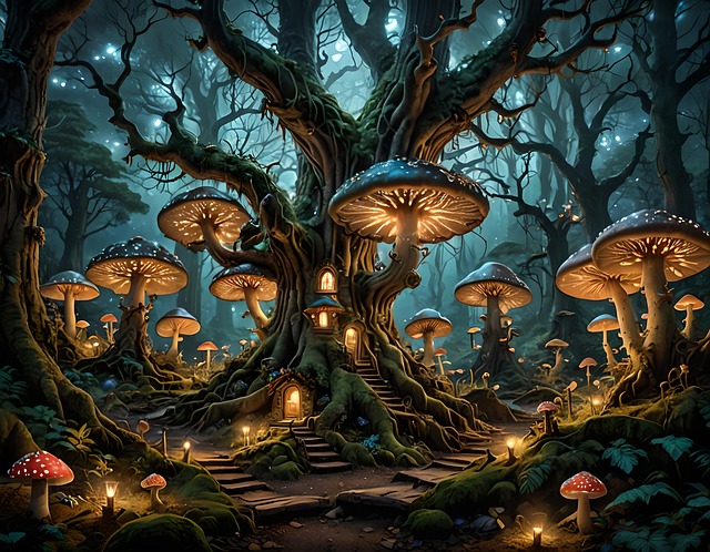 Free ai generated enchanted forest illustration