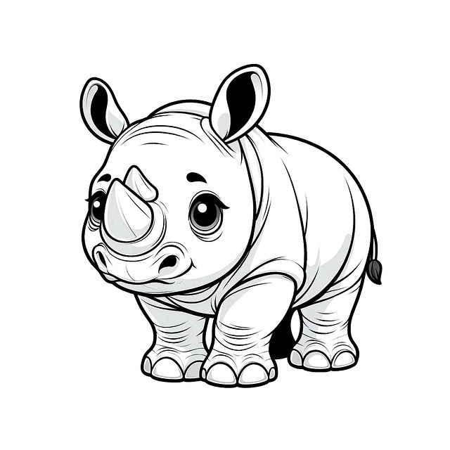 Free ai generated rhino nature illustration