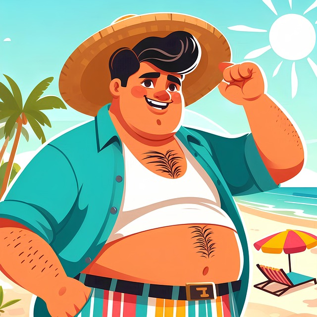 Free ai generated man overweight illustration