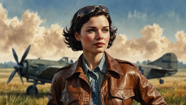 Free ai generated woman pilot illustration