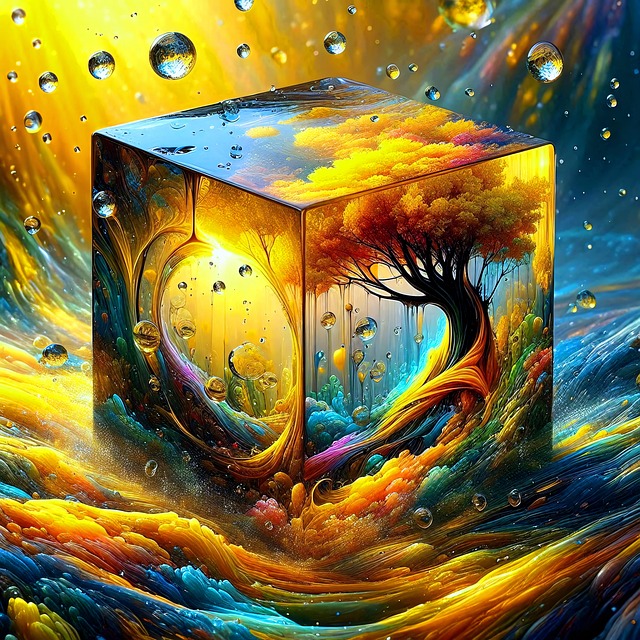 Free ai generated glass cube cube illustration