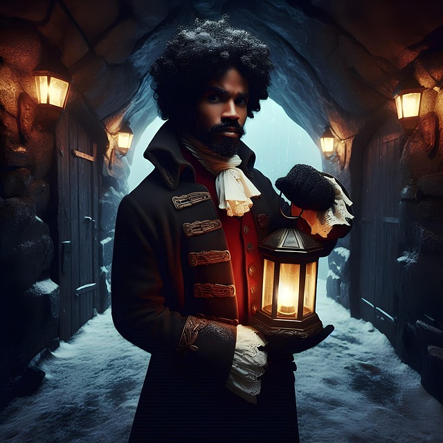 Free ai generated man lamp illustration