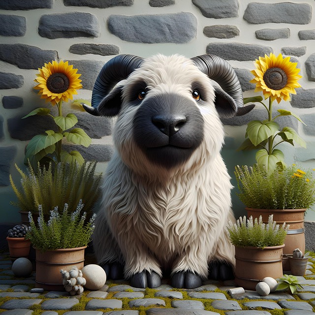 Free ai generated ram lamb illustration