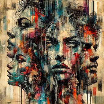 Free Abstract Faces illustration and picture