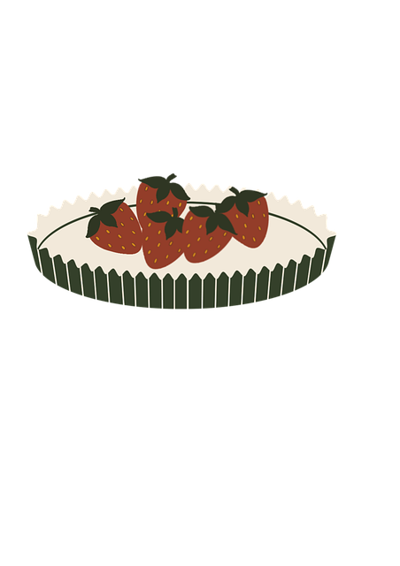 Free plate strawberries kitchen accessories illustration