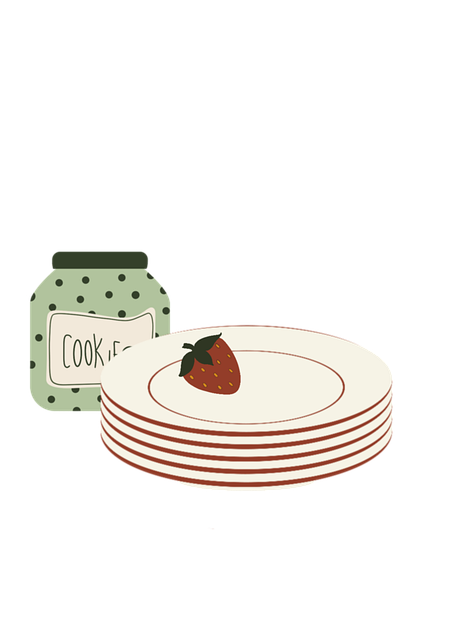 Free plates strawberry tea illustration