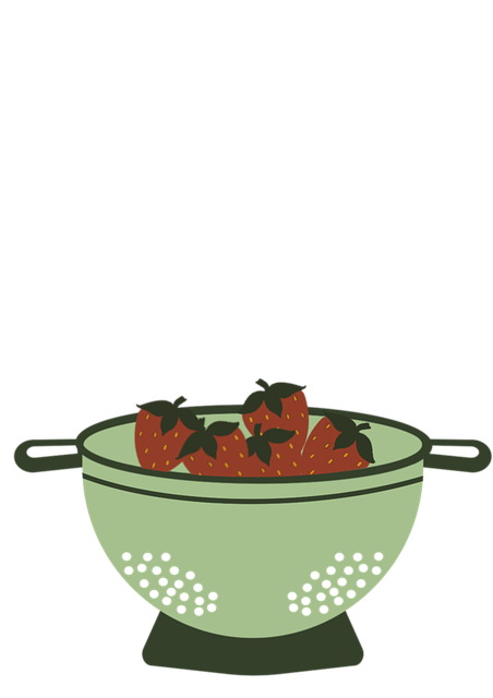 Free strawberries plates kitchen accessories illustration