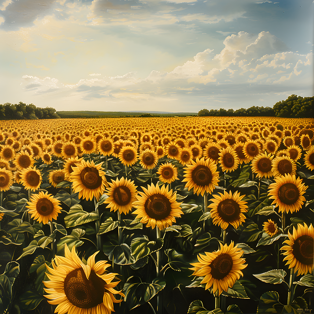 Free ai generated sunflowers field illustration