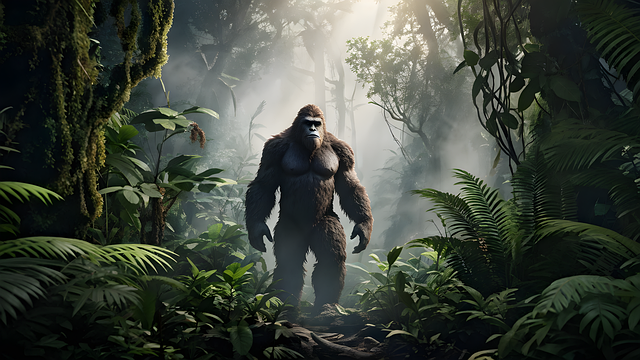 Download free HD stock image of Ai Generated Bigfoot Free ai generated bigfoot sasquatch illustration