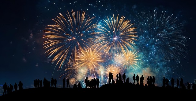 Free new year's day fireworks new year's eve illustration