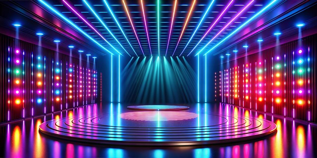 Free neon lights stage illustration