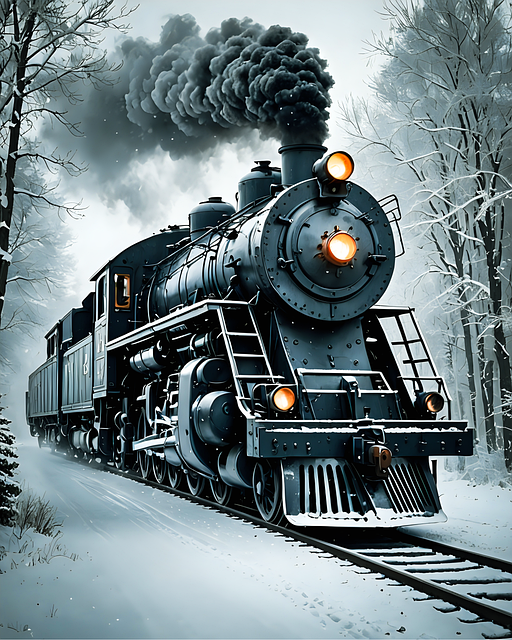 Free ai generated steam locomotive train illustration