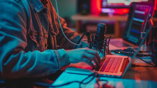 Digitando, Teclado, Microfone, Foco