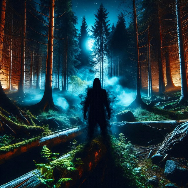 Free ghost smoke forest illustration