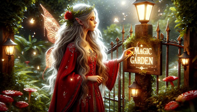 Free fairy garden entrance illustration