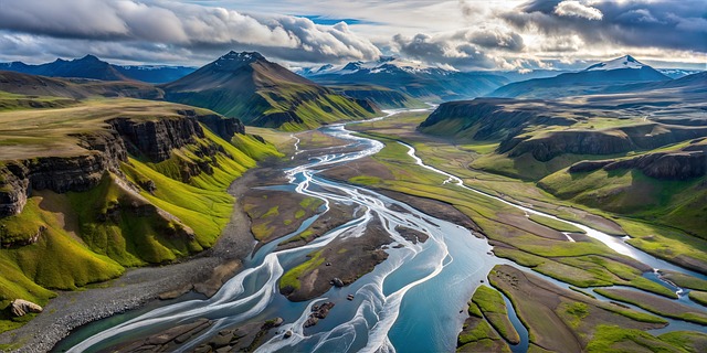 Free ai generated river landscape illustration