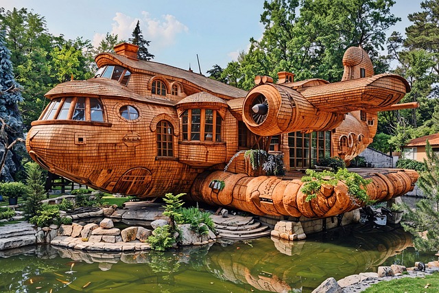 Free ai generated plane house illustration