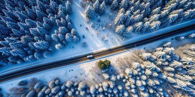Free ai generated road snow illustration