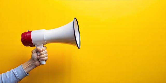 Free megaphone hand yellow illustration