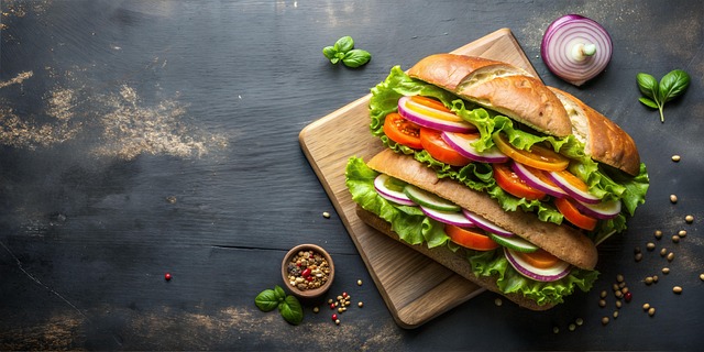 Free sandwich vegetables gourmet illustration
