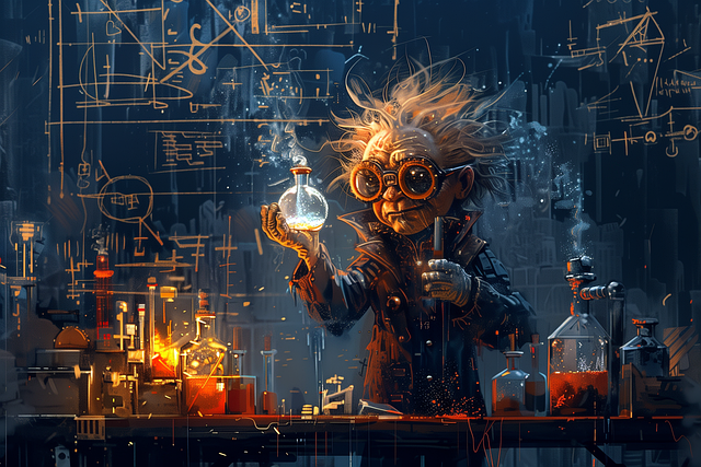 Download free HD stock image of Chemist Learned Free chemist learned mad illustration