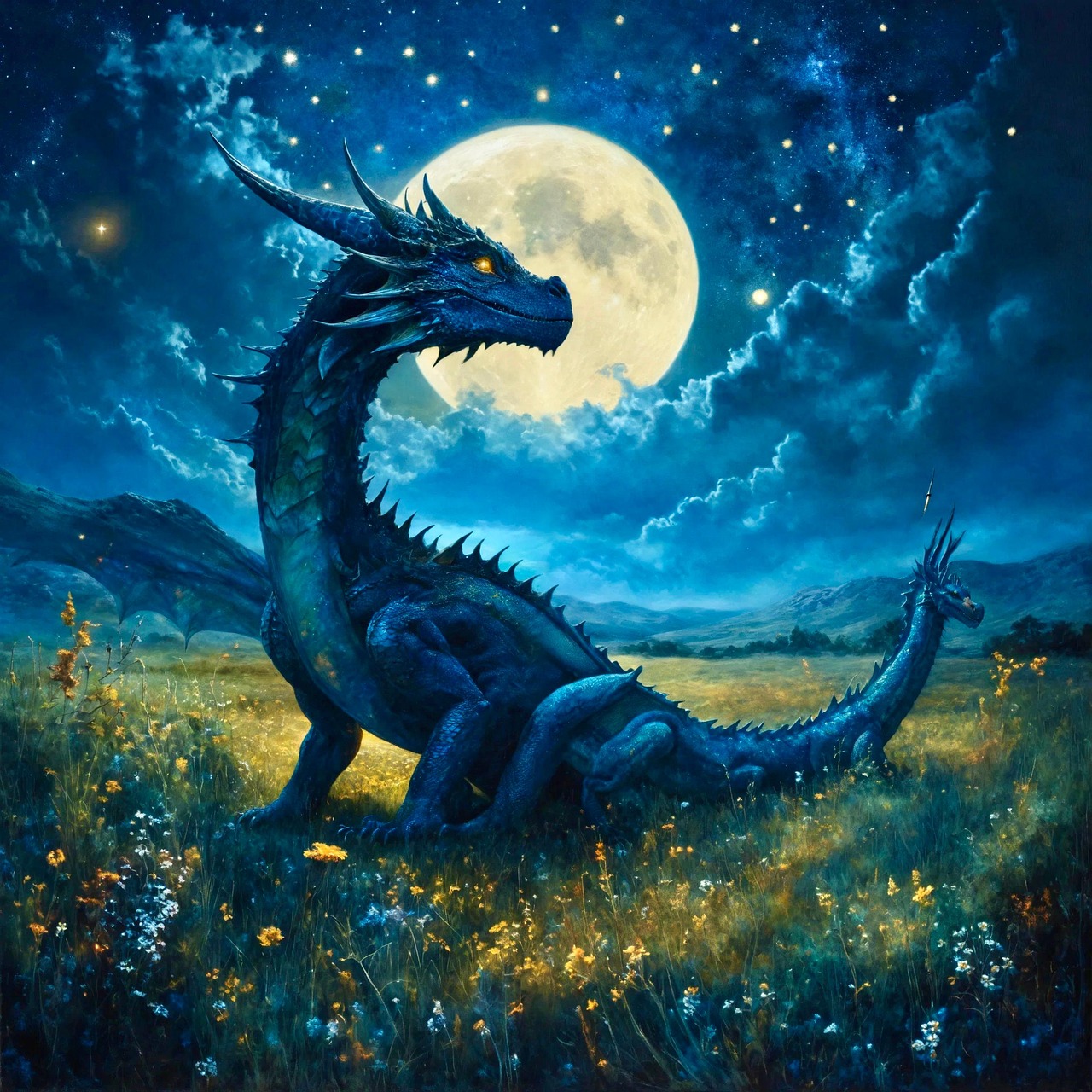 Download Ai Generated, Dragon, Night. Royalty-Free Stock Illustration ...