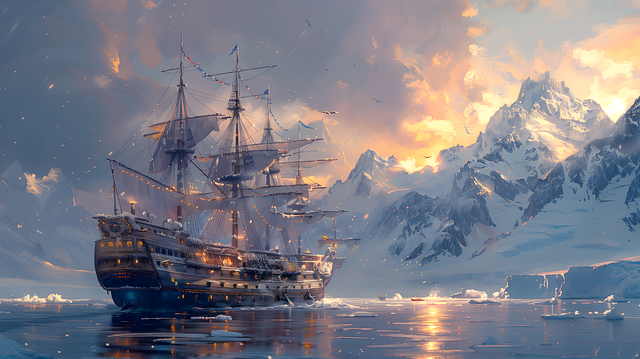 Free art digital galleon illustration