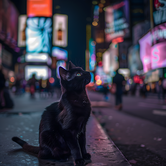Schwarze Katze, Times Square, Haustier