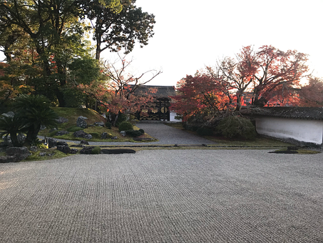 Free Japanese White Stones Red Trees illustration and picture