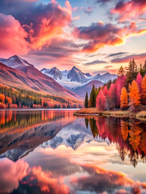 Free Sunset Lake illustration and picture