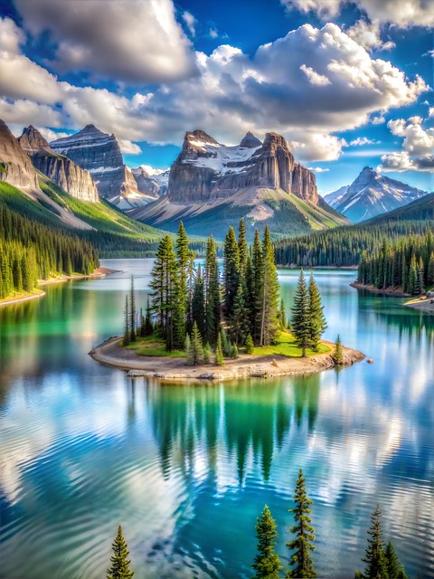 Free Island Lake illustration and picture