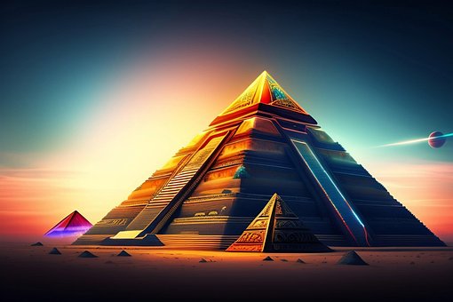 金字塔, 结构, 外星人, 地平线, 行星, 未来, 神秘, 技术, Ai产生的