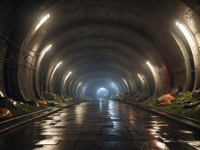 Download free HD stock image of Tunnel Underground Free tunnel underground perspective illustration