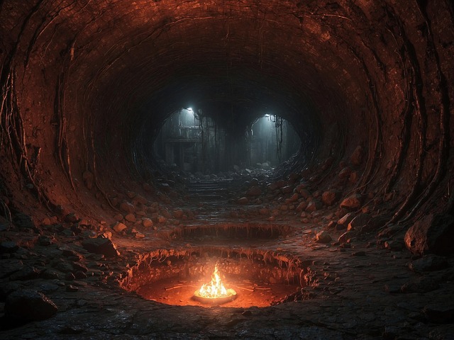 Free tunnel underground perspective illustration