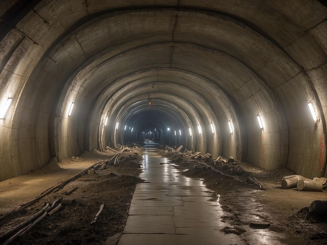 Free tunnel underground perspective illustration
