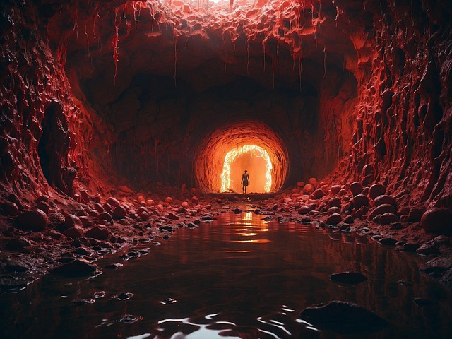 Free tunnel underground perspective illustration