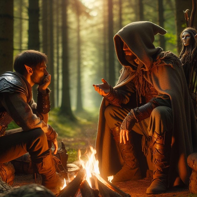 Free forest druid elf illustration