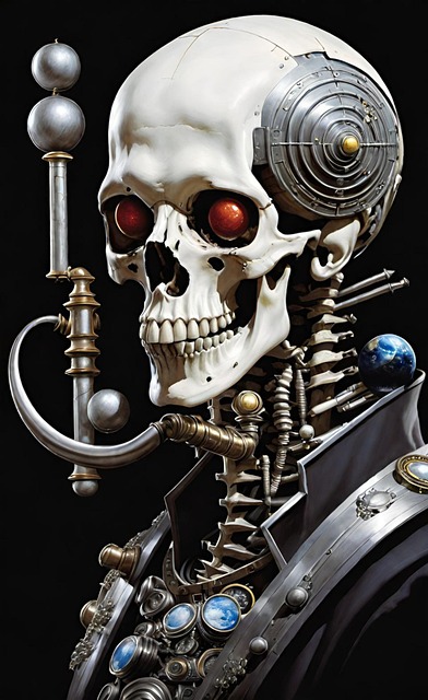 Download free HD stock image of Ai Generated Skeleton Free ai generated skeleton sci-fi illustration