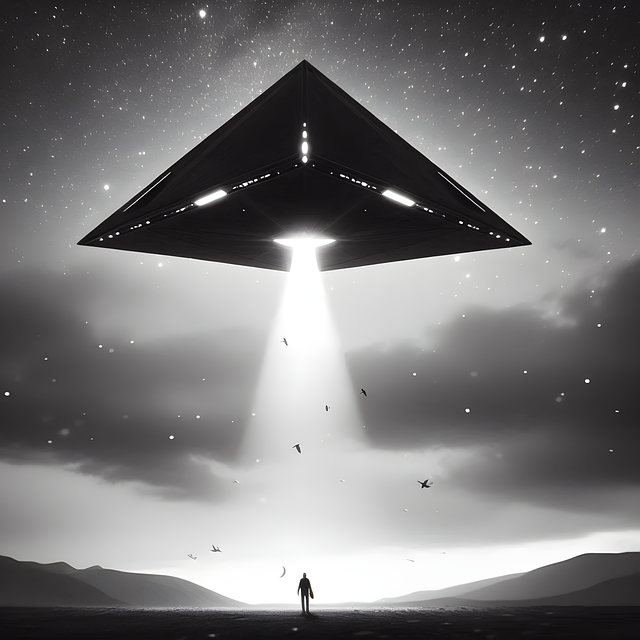 Free ship abducted ufo illustration