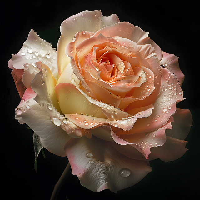Download free HD stock image of Ai Generated Rose Free ai generated rose dewdrops illustration