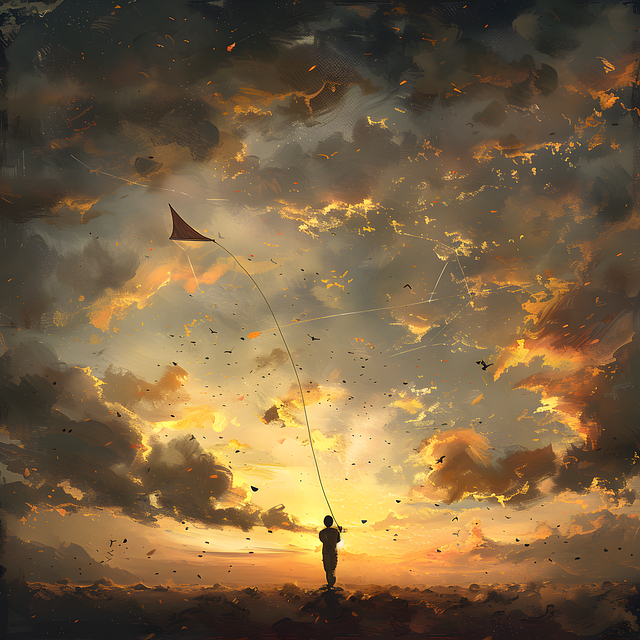 Free dragon flying autumn illustration