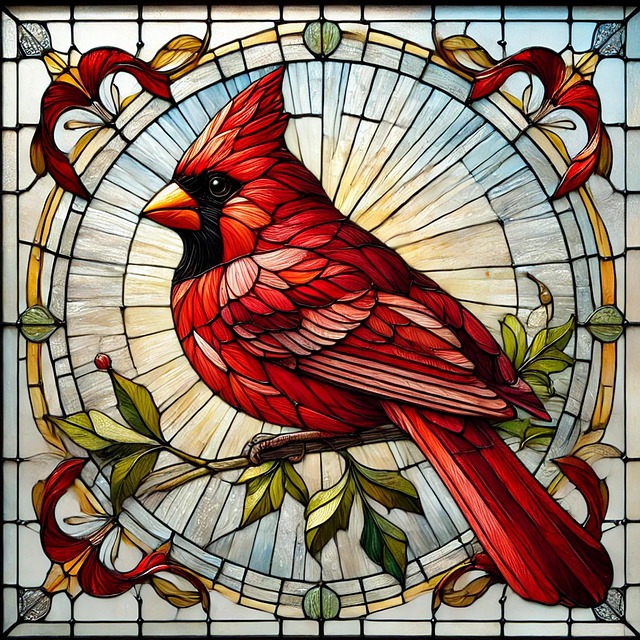 Free ai generated stained glass bird illustration
