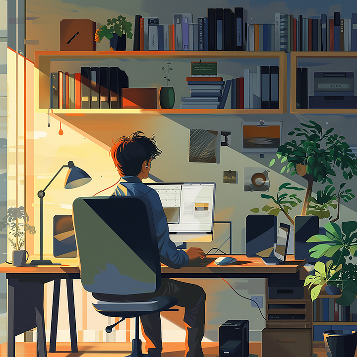 Download Ai Generated, Working, Work. Royalty-Free Stock Illustration ...