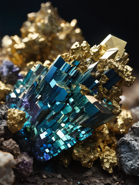 Free ai generated chalcopyrite crystal illustration