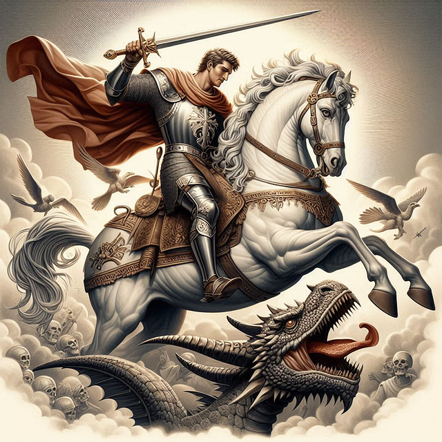 Free ai generated saint dragon illustration