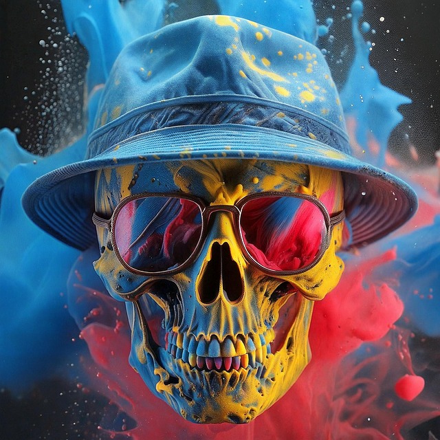 Free ai generated skull sunglasses illustration