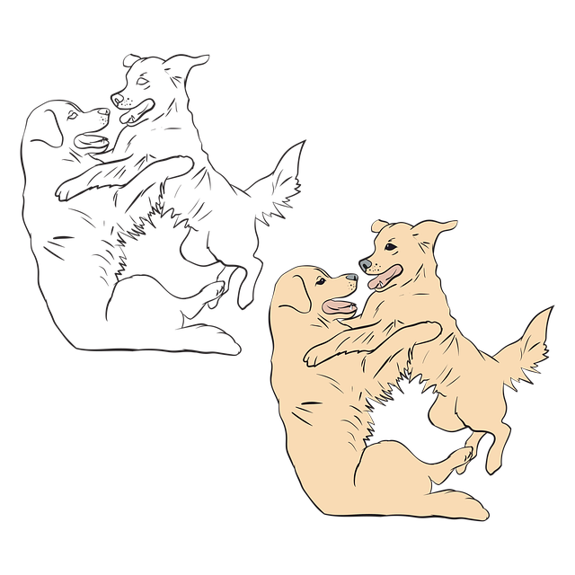 Free golden retrievers dogs cartoon illustration