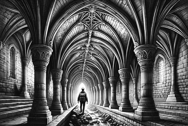 Free ai generated tunnel exploration illustration
