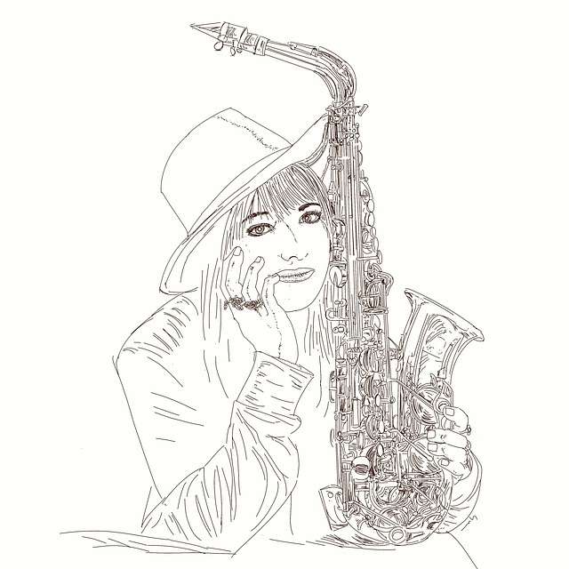 Free music musician girl illustration