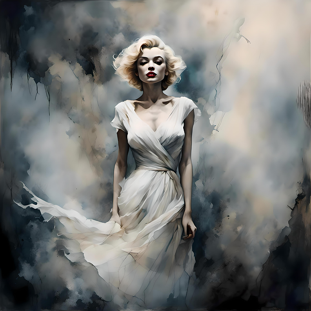 Free ai generated marilyn monroe watercolor illustration